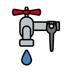 Icon Of Wrench And Faucet