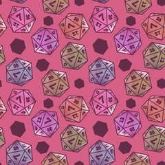 Kids seamless dice pattern for games and cards and fabrics and wrapping paper and packaging and notebooks