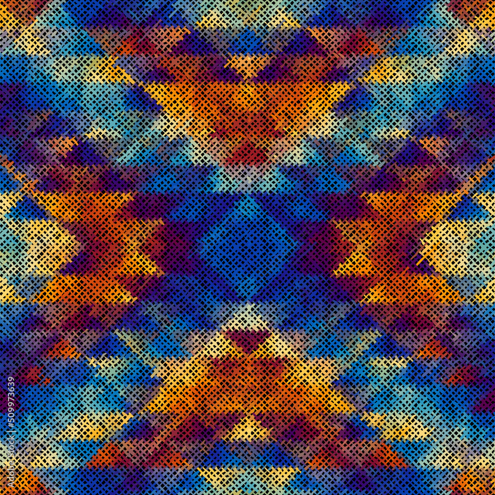 Poster Imitation of a texture of rough canvas. Seamless pattern.