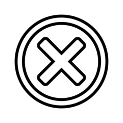 Black line icon for Close