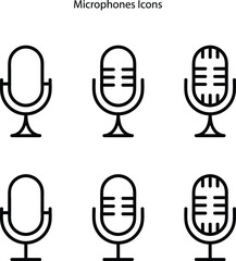 microphone icons isolated on white background. microphone icon trendy and modern microphone symbol for logo, web, app, UI. microphone icon simple sign.