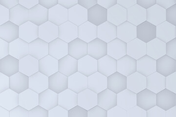 Naklejka premium Abstract white geometric pattern background. Chaotic hexagonal surface polygons 3d illustration
