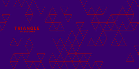 Fototapeta premium Red triangle line and purple background