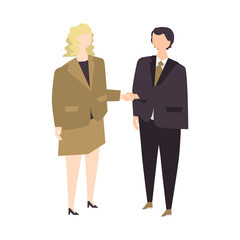 握手をするビジネスパーソンのイラスト