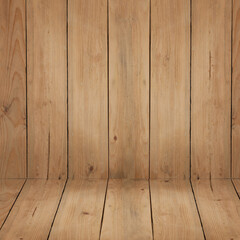 Brown wooden plank wall and floor background