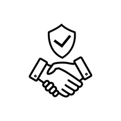 Trust icon vector. Handshake icon. Partnership and agreement symbol. Trust for protection
