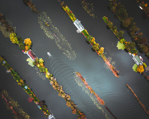 Aerial view of the town of Breukelen, the Netherlands.