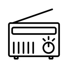 Black line icon for Radio