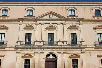 Fototapeta na wymiar palace (archdiocese) in syracusa in sicily (italy)