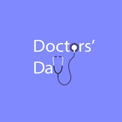 World Doctors day poster flat vector illustration