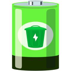 バイオマス発電をイメージした乾電池のイラスト