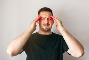 Young man with headache