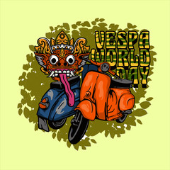 scooter World Day, Illustration scooter orange color