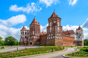 Fototapeta na wymiar Mir Castle in Minsk region - historical heritage of Belarus.