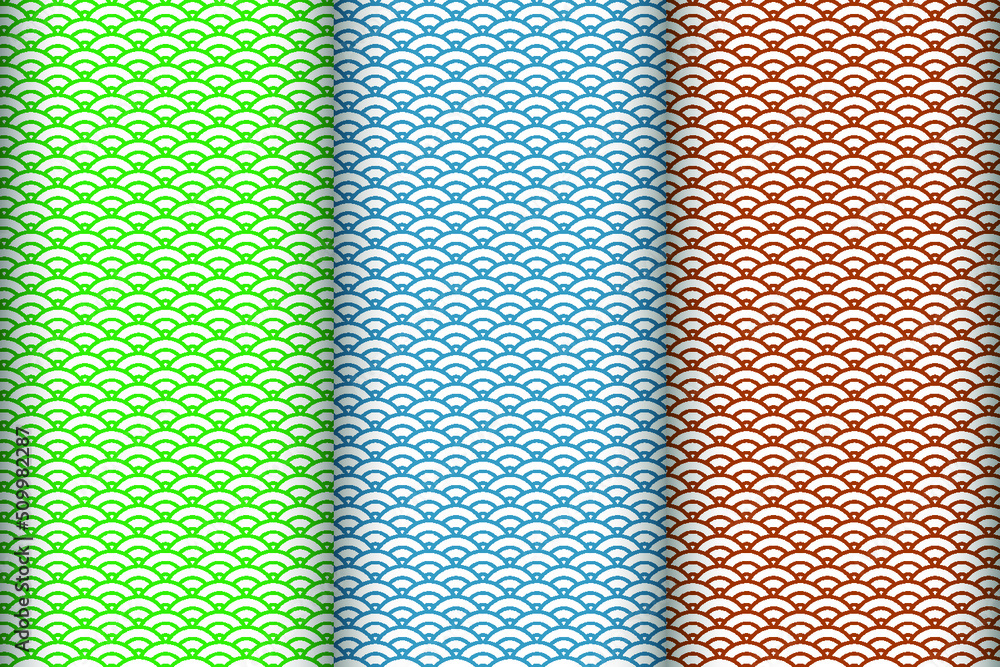 Poster wave crest pattern inspired by traditional japanese geometrical patterns. abstract vector design. bl