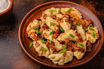 Dumplings, filled with mashed potatoes.