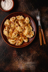 Dumplings, filled with mashed potatoes.