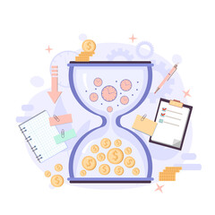 Productivity vector illustration. Effective time management elements for your design. Planning tasks, activities, schedules, working time. Characters people at work.