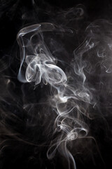 Smoke on a black background.