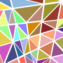 Polygonal rainbow mosaic background. Abstract low poly vector illustration. Triangular pattern, copy space. Template geometric business design with triangle for poster, banner, card, flyer