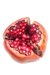 Pomegranate fruit on white background.
