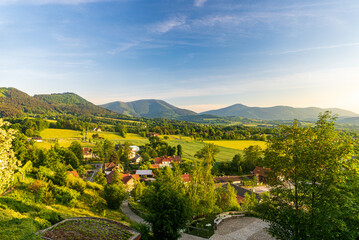 View from viewpoint on Borova in Malenovice in Czech republic