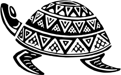 vector de tortuga con motivos étnicos 