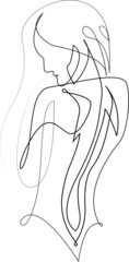 woman line art hand drawn