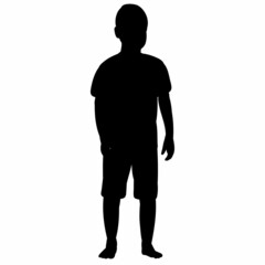 Fototapeta premium child black silhouette on white background