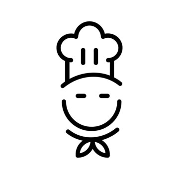Black line icon for Chef