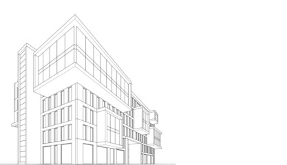 Fototapeta premium Office building architecture 3d rendering