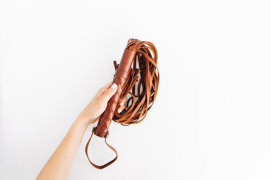 Flogger of whip in closeup 