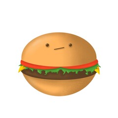 hamburger on a white
