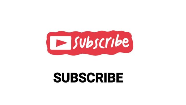 animation video of subscribe button for social media channel in red color on white background