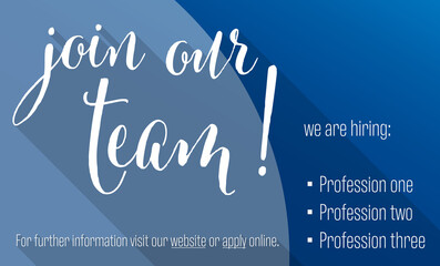 job advertisement template for website or social media, job opportunities concept, vector illustration