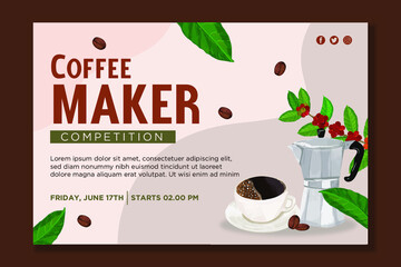 watercolor coffee promotion banner