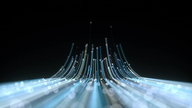 glittering particles moving as line 3d rendered
