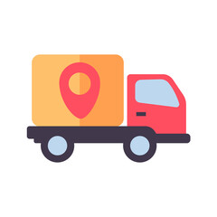 Trucks deliver goods to the recipient. online ordering concept