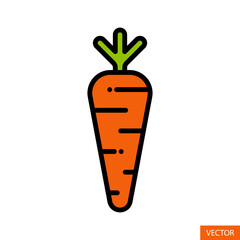 Carrot, Root vegetable vector icon in flat style design for website design, app, UI, isolated on white background. Editable stroke. Vector illustration.