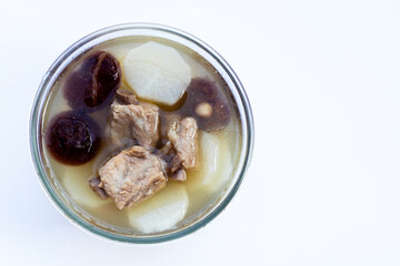 Pork rib soup with white radish and shiitake mushroom