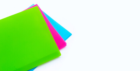Office folders on white background.