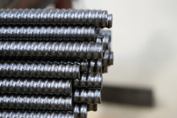 high quality steel pipe or Aluminum and chrome stainless pipes in stack waiting for shipment in warehouse