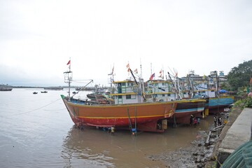 boats on the shore