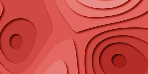 Fototapeta na wymiar Luxury Orange abstract papercut background with 3d geometry circles. pink paper cut banner with 3D slime abstract background and orange waves layers.