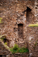 broken stone masonry ruins of an old czech castle