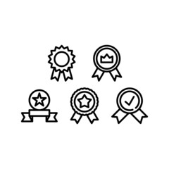 Badge Icon Set Vector Symbol Design Illustration