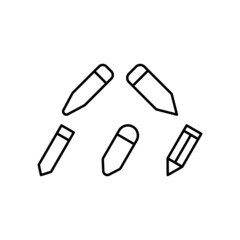 Pencil Icon Set Vector Symbol Design Illustration