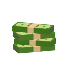 Vector dollar bank note and coin, icon illustrations and vector