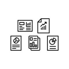 Report Icon Set Vector Symbol Design Illustration