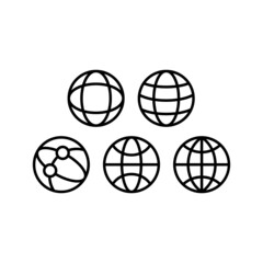 Earth Icon Set Vector Symbol Design Illustration